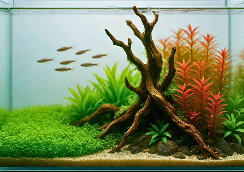 CO2-injected high-tech planted tank with pearling Monte Carlo carpet, sculptural spider wood, and red Rotala/Alternanthera accents. You said: write image name and write Alt text ChatGPT said: Thought for 27s Here are names + alt text for each image (in the order shown): File name: betta-planted-tank-frogbit-anubias-driftwood-16x9.jpg Alt text: Serene planted betta aquarium with floating frogbit, crypts and anubias on driftwood; red betta swimming midwater. File name: riparium-paludarium-pothos-roots-moss-driftwood-16x9.jpg Alt text: Riparium-style nano tank with moss-covered driftwood mound and emergent pothos trailing roots into the water under LED light. File name: riparium-new-setup-cloudy-water-pothos-roots-16x9.jpg Alt text: Newly set up paludarium with slightly cloudy water, mossy wood mound and pothos roots hanging along the surface. File name: betta-tank-lotus-lily-anubias-driftwood-16x9.jpg Alt text: Planted betta aquarium featuring surface lily leaves, anubias on a driftwood branch, and a red betta in clear water. File name: river-style-aquascape-white-sand-pebbles-vallisneria-16x9.jpg Alt text: Clear-water riverbank aquascape with white sand, rounded pebbles, Vallisneria grass and branching driftwood roots in a rimless tank. File name: nano-shrimp-cube-cholla-wood-moss-buce-16x9.jpg Alt text: Rimless nano shrimp tank with moss-covered cholla wood, bucephalandra on a small shelter, and red cherry shrimp over a hairgrass carpet. File name: island-aquascape-dragon-stone-arch-hairgrass-sand-path-16x9.jpg Alt text: Central island aquascape of dragon stone with a winding sand path and hairgrass meadow; roots and ferns climbing the rocks. File name: high-tech-aquascape-monte-carlo-pearling-red-rotala-16x9.jpg Alt text: CO2-injected planted tank with pearling Monte Carlo carpet, red Rotala groups and sculptural spider wood in crystal-clear water. Extended thinking ChatGPT can make mistakes. Check important info. See Cookie Preferences.